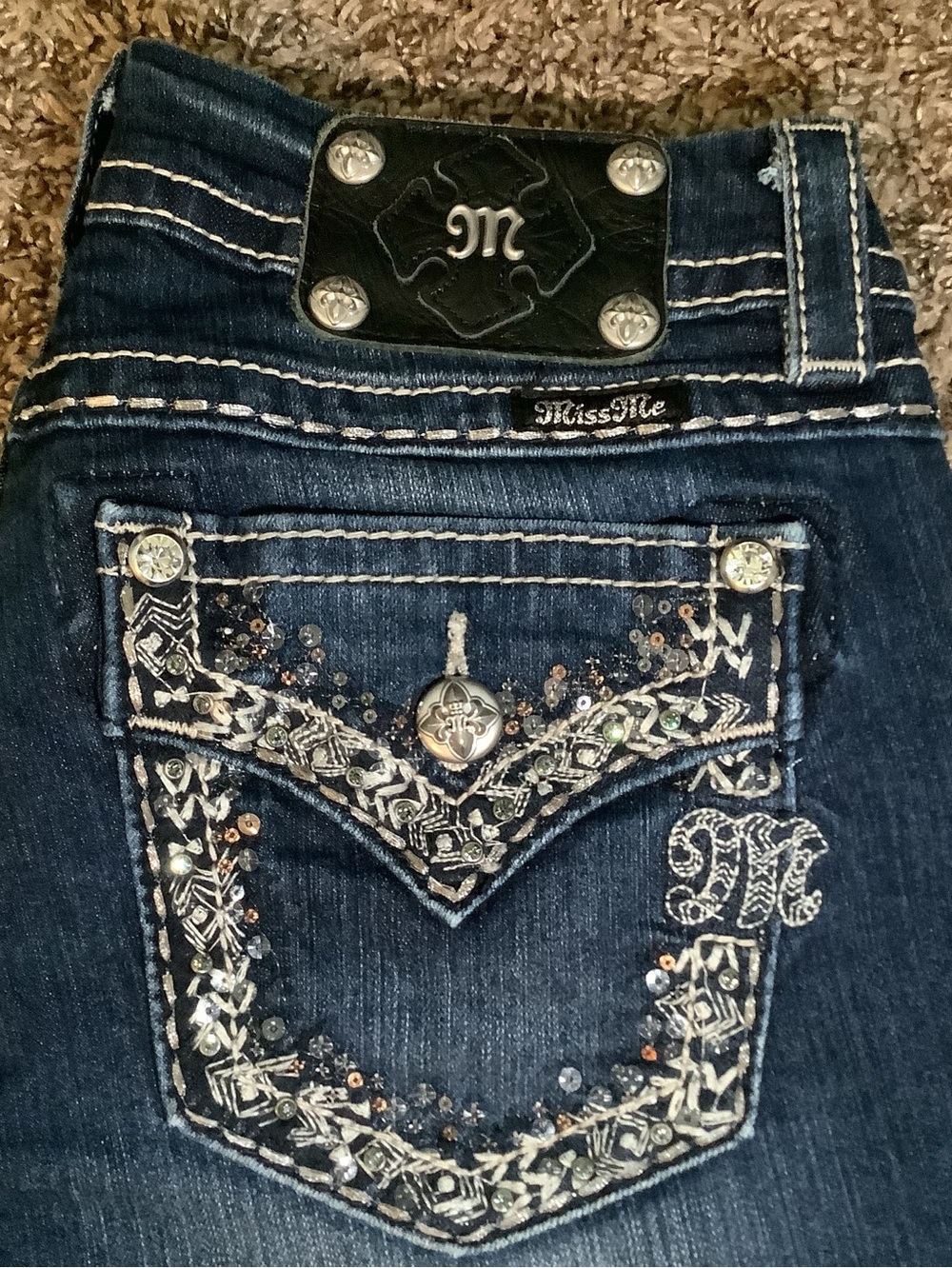 Miss Me signature rise JE8076BR jeans, boot cut, color: DK 238, size: 29